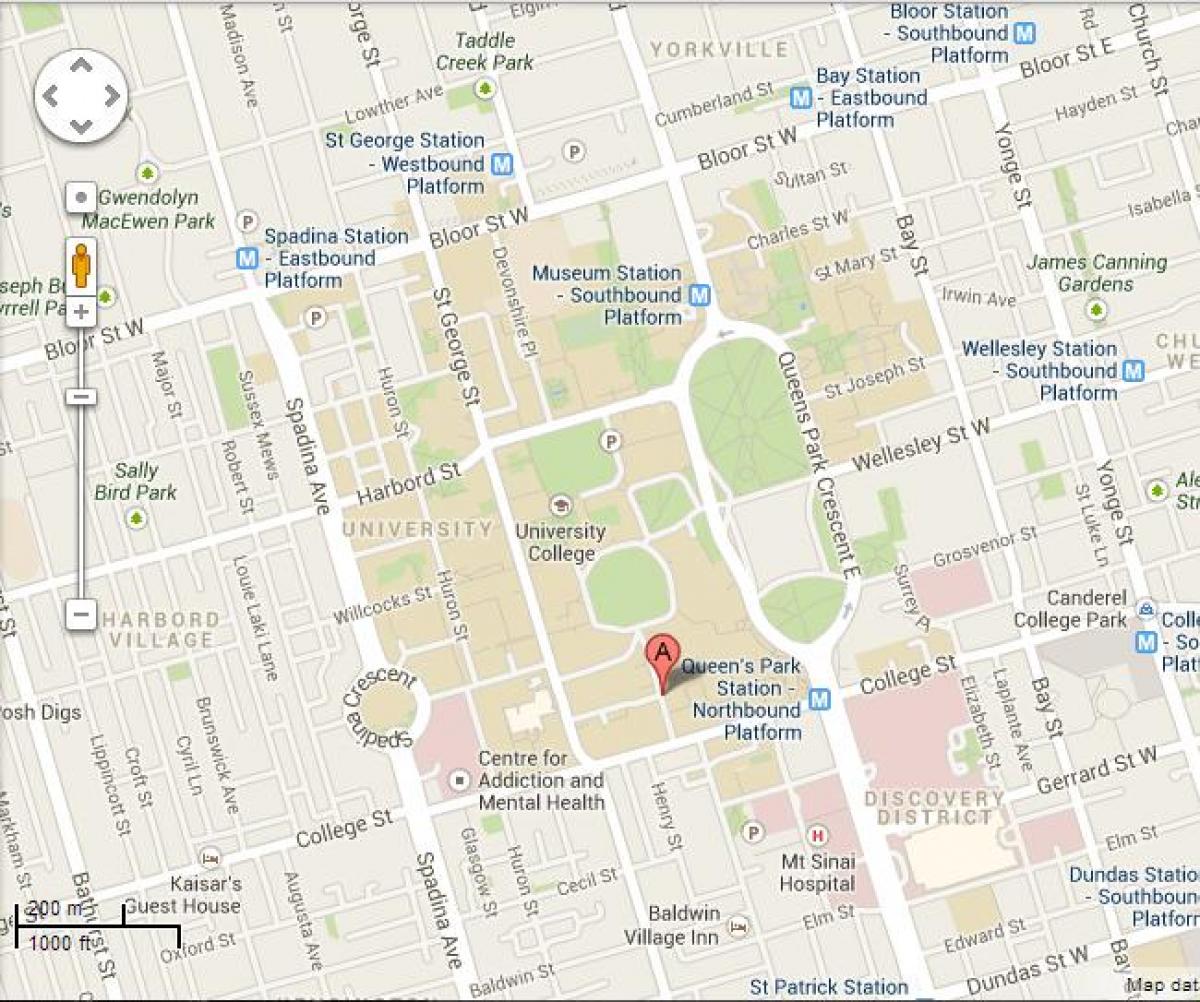 نقشه از دانشگاه تورنتو سنت جورج