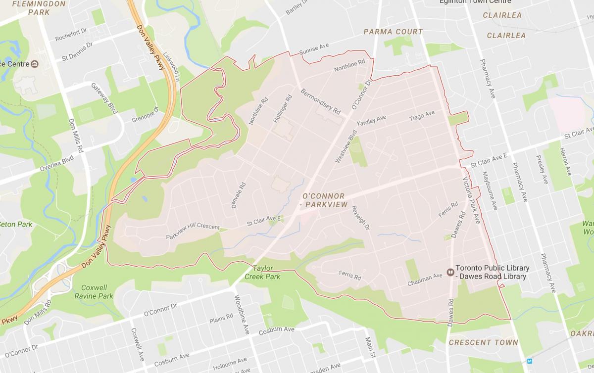 نقشه از Bridle Path محله تورنتو