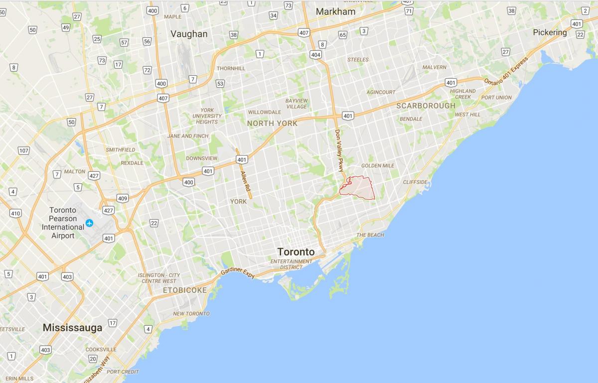 نقشه از افسار مسیر منطقه تورنتو