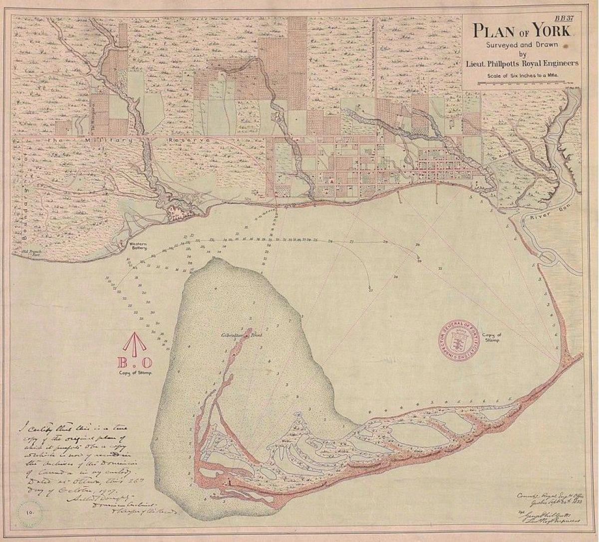 نقشه زمین یورک تورنتو 1787-1884