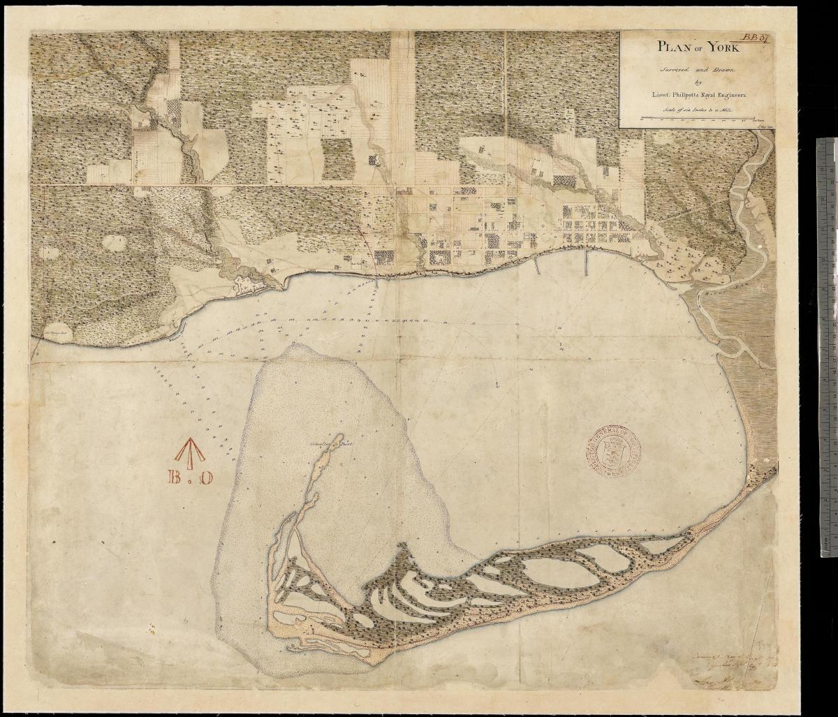 نقشه زمین یورک تورنتو اولین centure 1787-1884