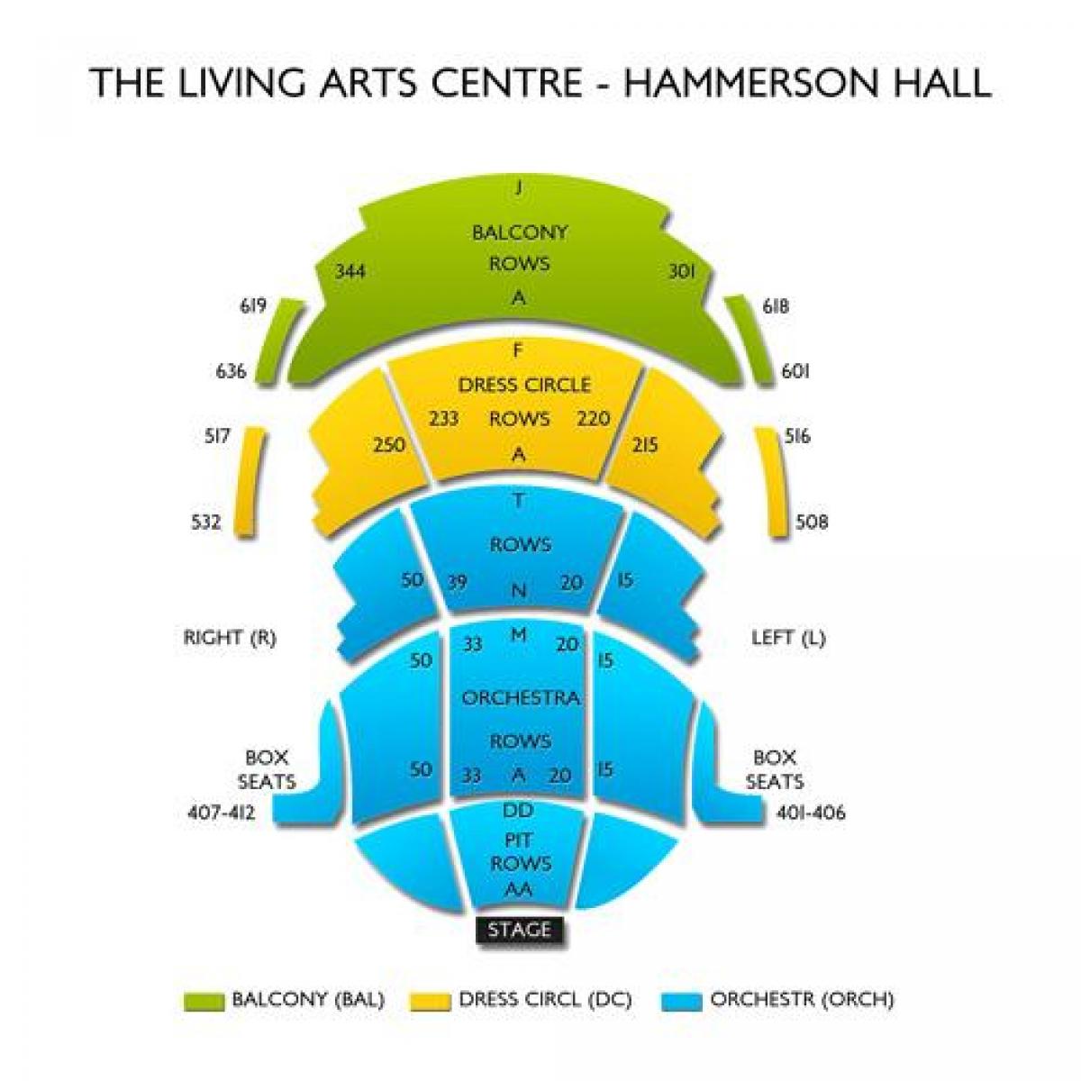 نقشه از زندگی مرکز هنرهای Hammerson سالن
