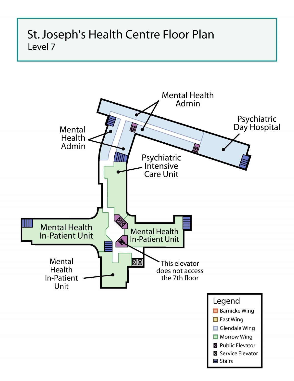 نقشه از سنت جوزف سلامت مرکز تورنتو سطح 7
