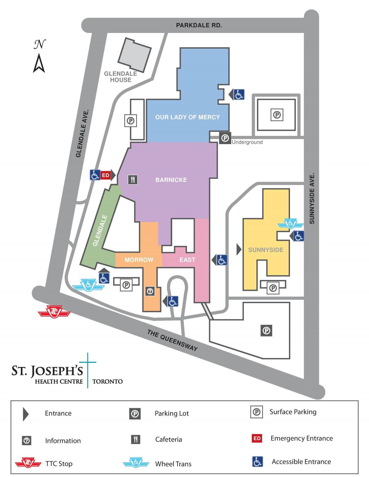 نقشه از سنت جوزف سلامت مرکز تورنتو