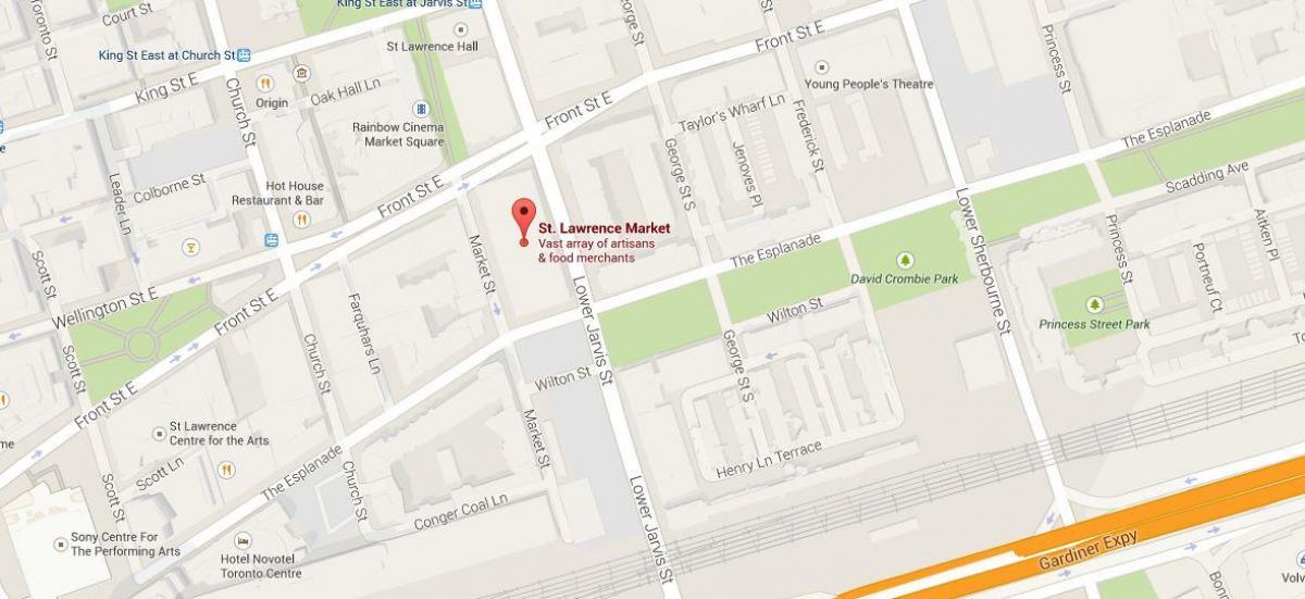 نقشه از سنت لارنس بازار