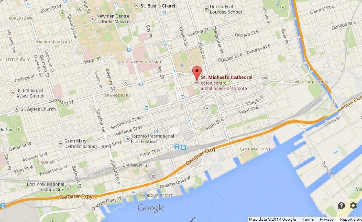 نقشه از سنت مایکل Cathedrale تورنتو بررسی اجمالی