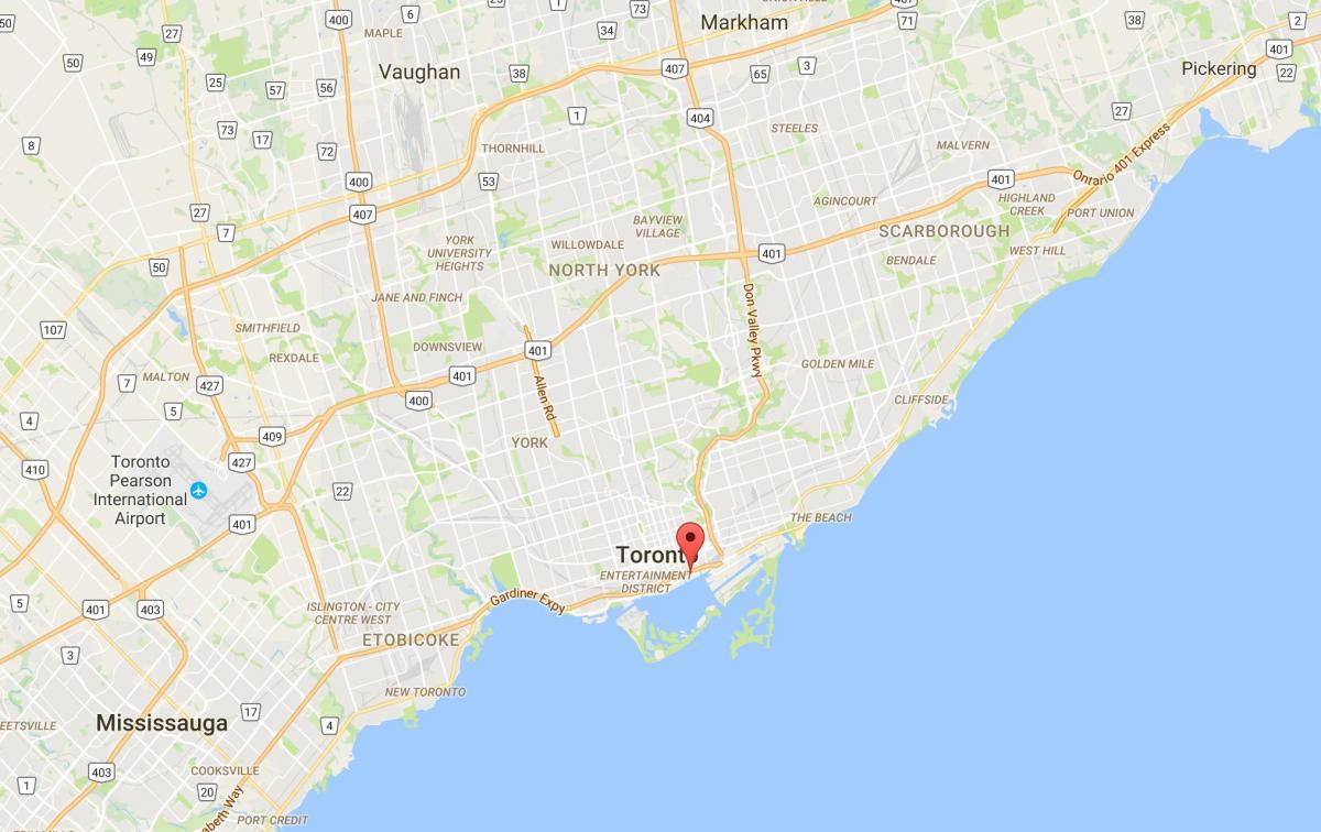 نقشه از East Bayfront منطقه تورنتو
