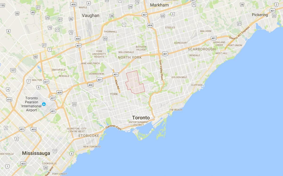 نقشه منطقه شمالی تورنتو