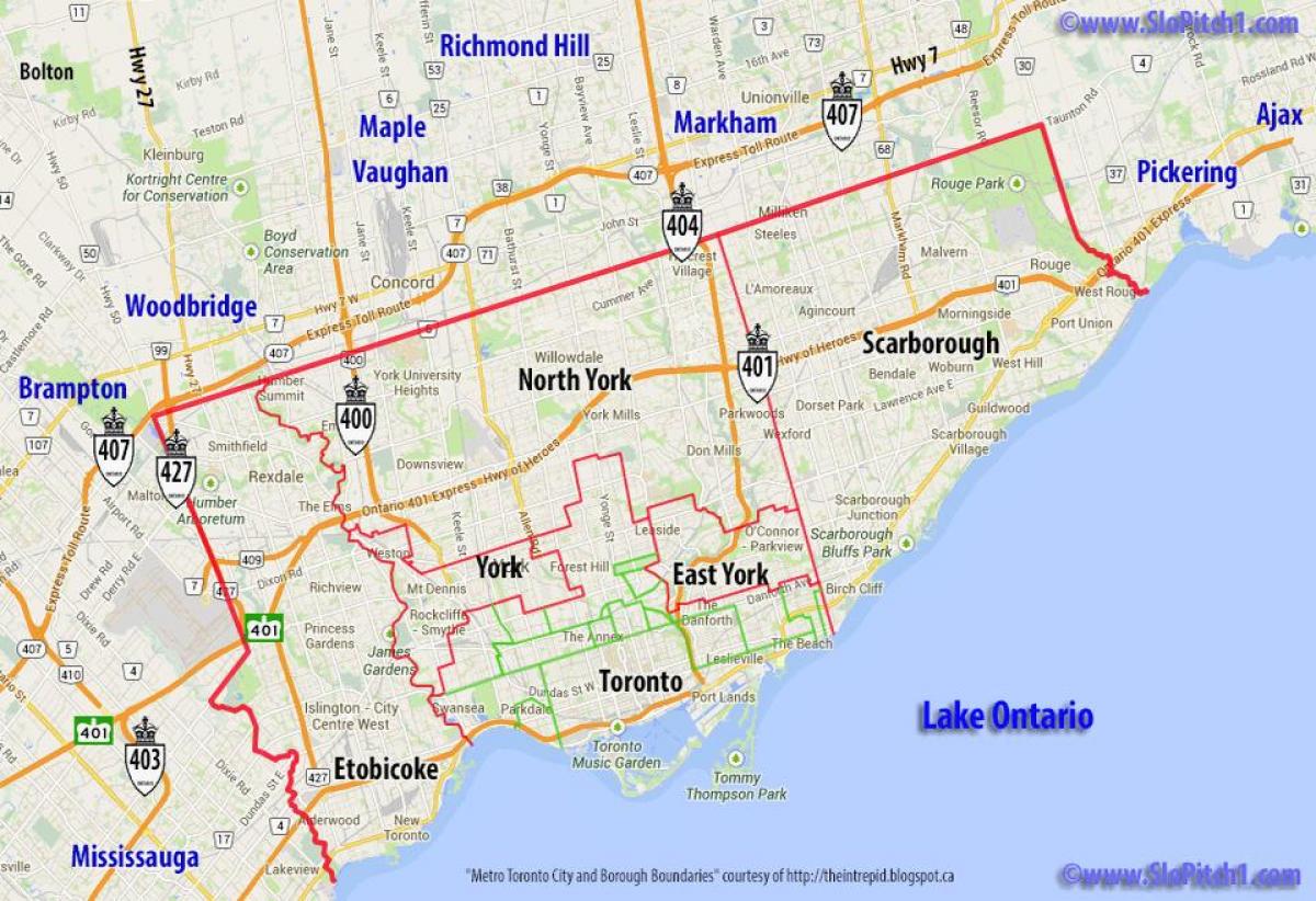 نقشه از شهرداری تورنتو