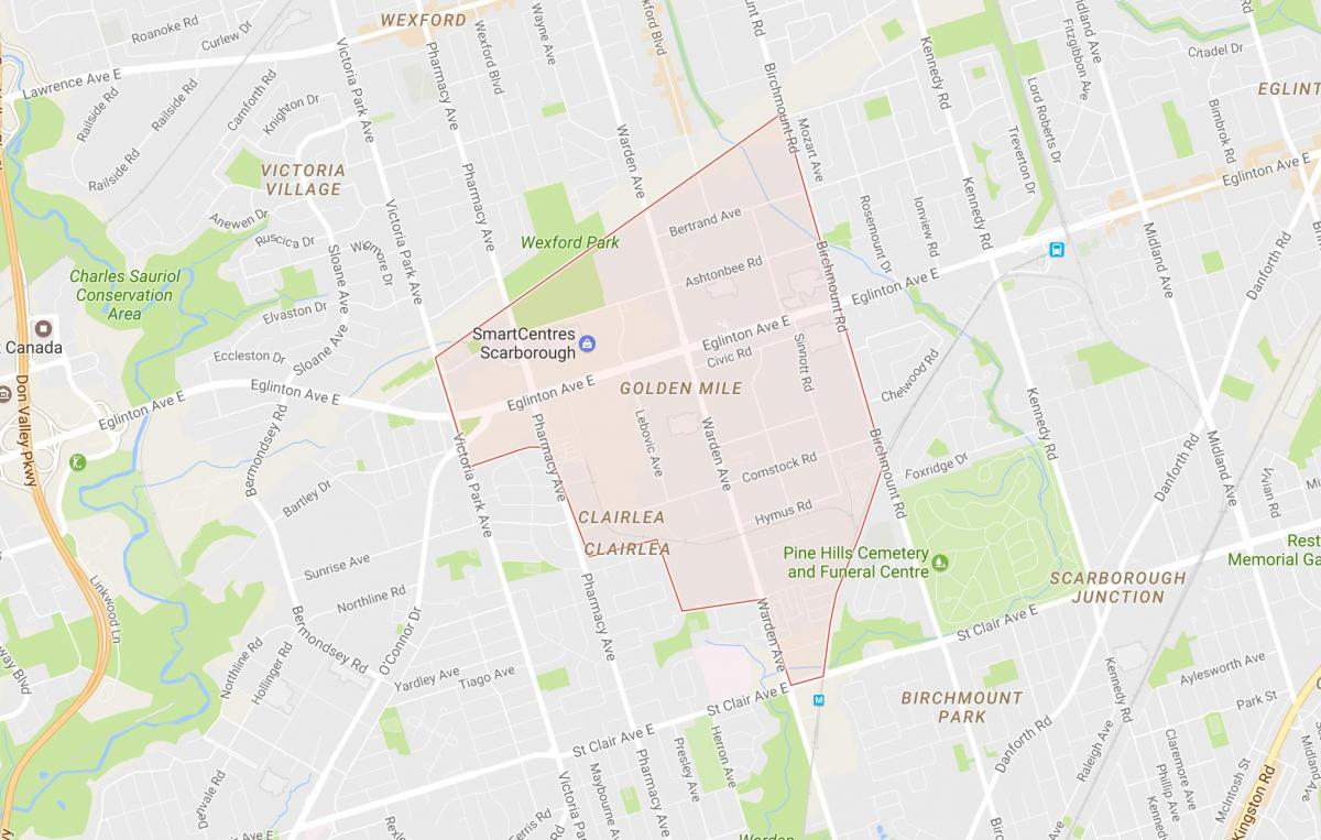 نقشه طلایی مایل محله تورنتو