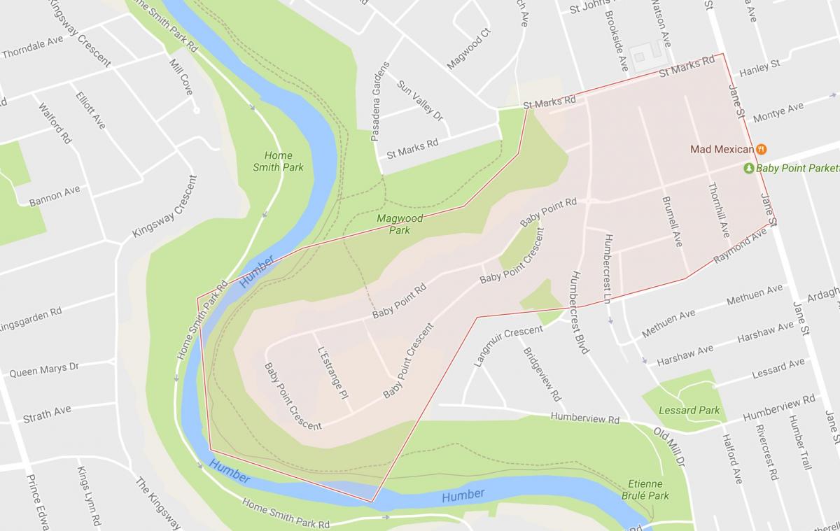 نقشه از نقطه محله تورنتو