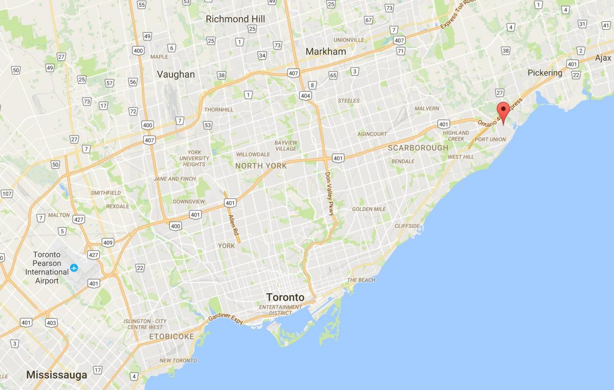 نقشه از غرب روژ منطقه تورنتو
