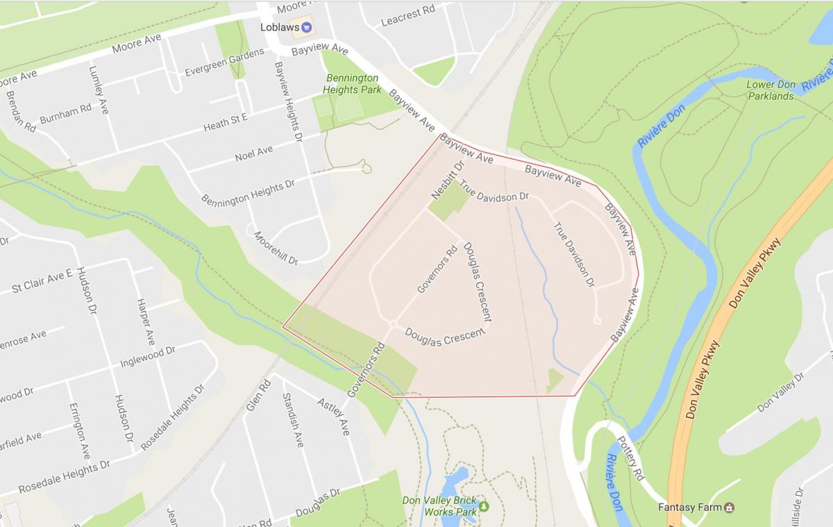 نقشه از فرماندار پل محله تورنتو