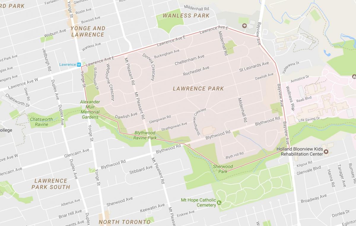 نقشه لارنس محله پارک تورنتو