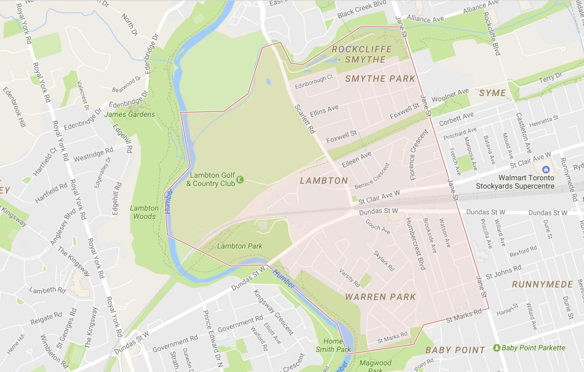 نقشه لمبتون محله تورنتو