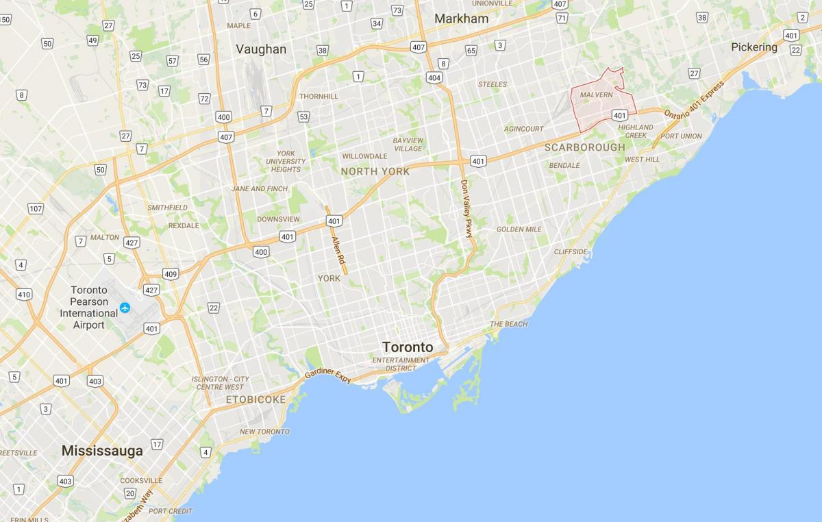 نقشه مالورن منطقه تورنتو