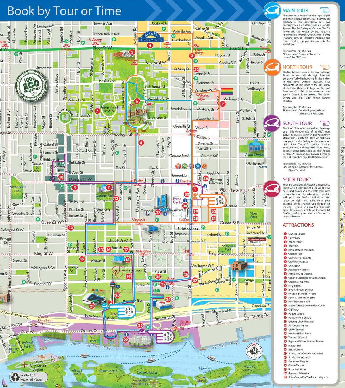نقشه از محیط زیست کابین تورهای تورنتو