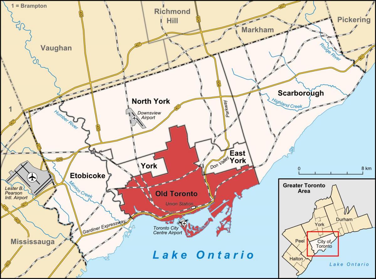 نقشه منطقه تورنتو