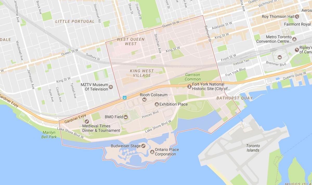 نقشه از آبشار محله تورنتو