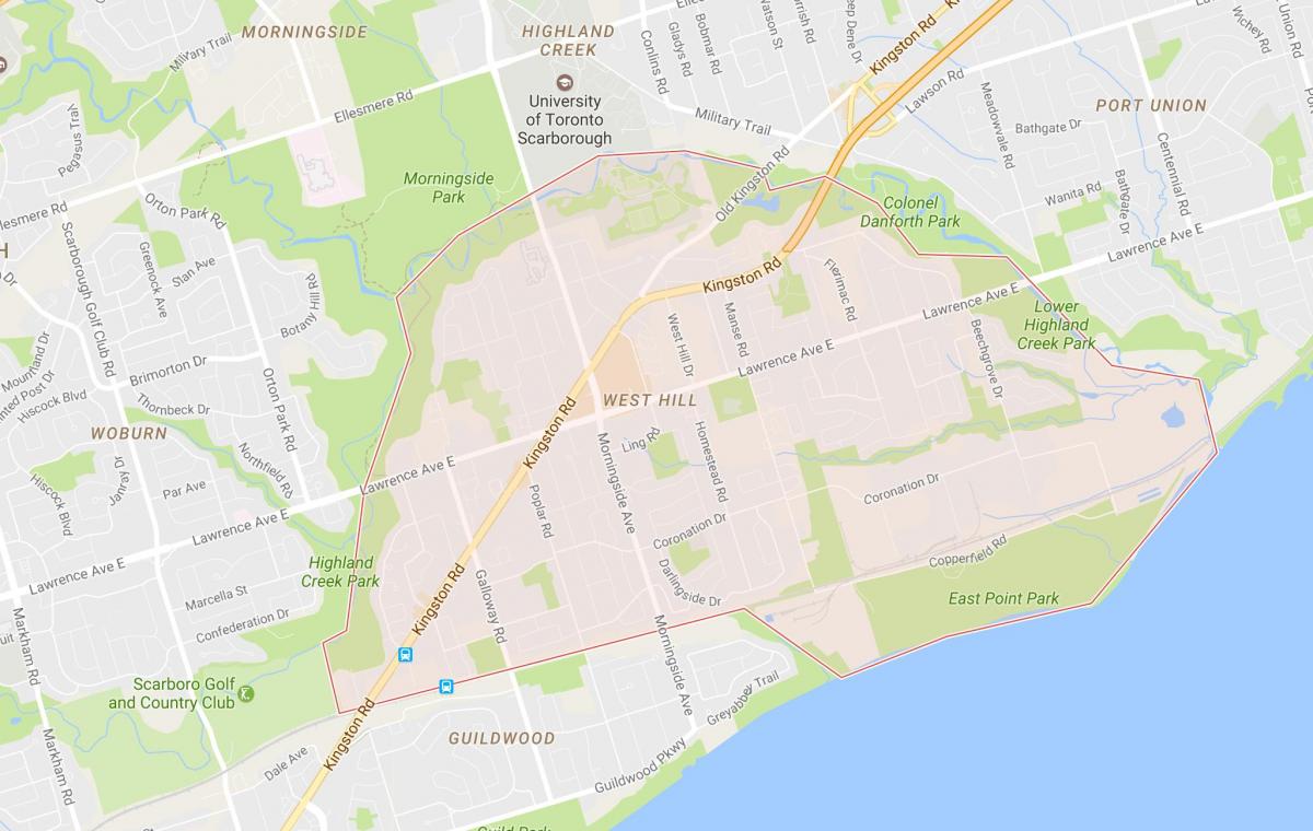نقشه از غرب تپه محله تورنتو