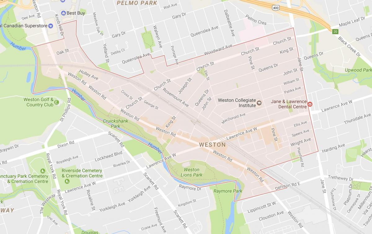 نقشه وستون محله تورنتو