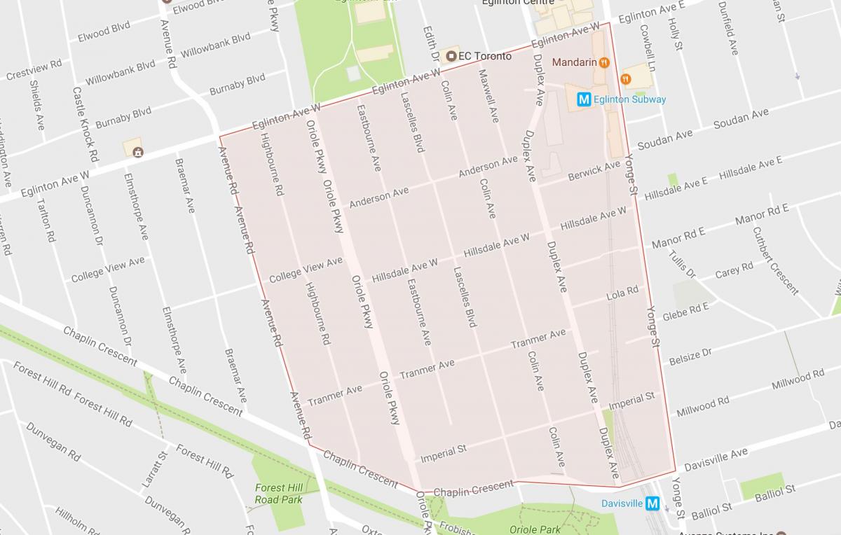 نقشه چاپلین املاک محله های تورنتو