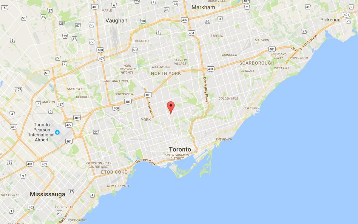 نقشه چاپلین شهرکهای منطقه تورنتو