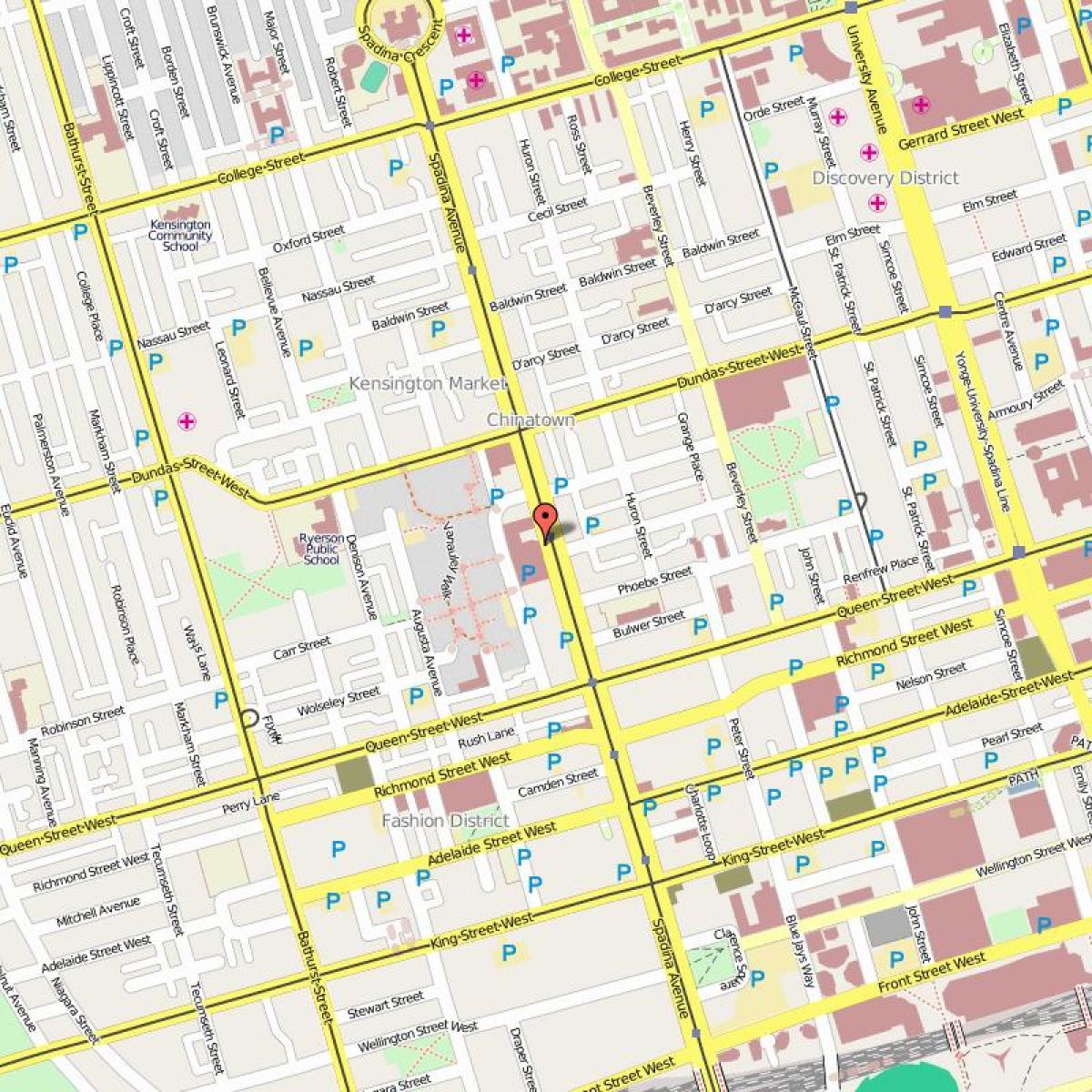 نقشه محله چینی ها در تورنتو