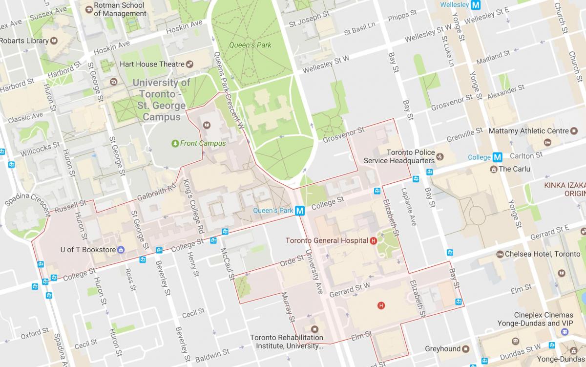 نقشه از کشف منطقه محله تورنتو