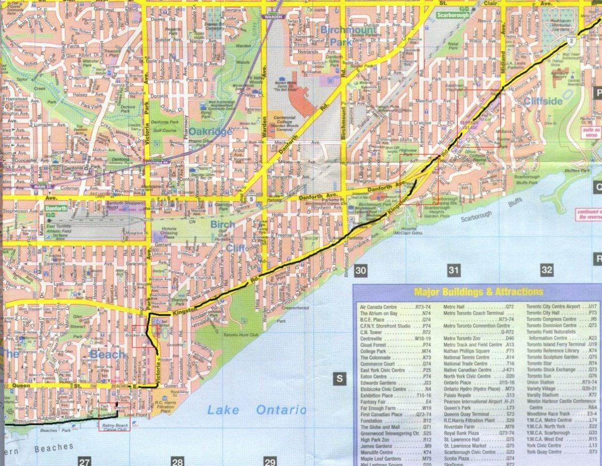 نقشه از کینگستون جاده Ontarion
