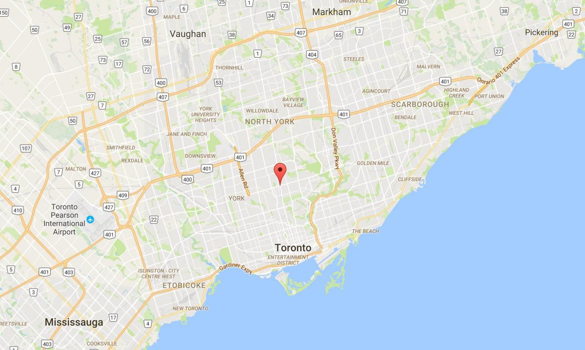 نقشه از یانگ و Eglinton منطقه تورنتو