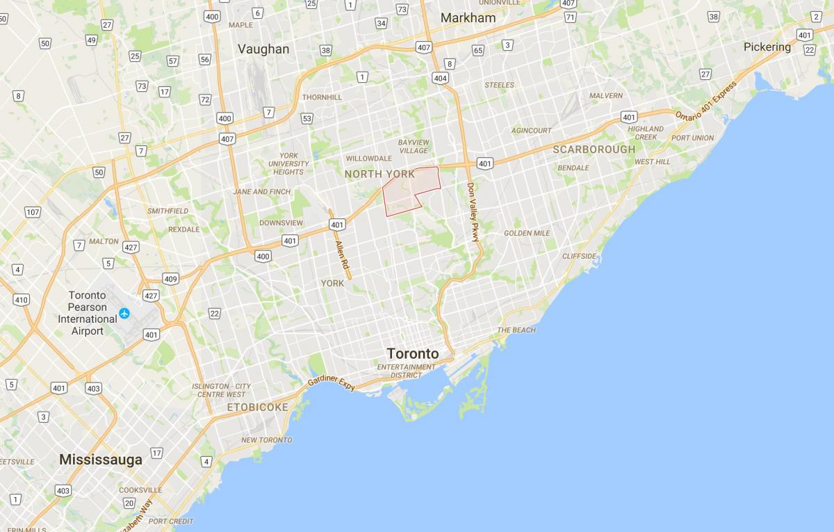 نقشه یورک میلز منطقه تورنتو