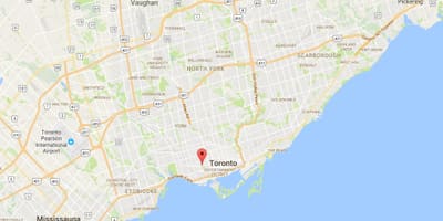 نقشه از ترینیتی–Bellwoods منطقه تورنتو