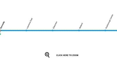 نقشه از تورنتو مترو خط 3, Scarborough RT