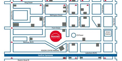 نقشه Rogers centre پارکینگ