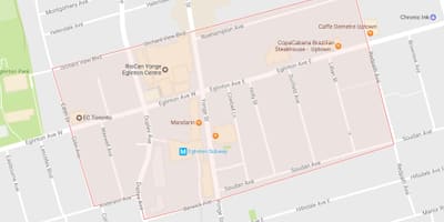 نقشه از یانگ و Eglinton محله تورنتو