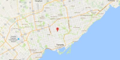 نقشه از یانگ و Eglinton منطقه تورنتو