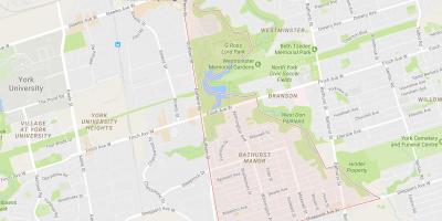 نقشه Bathurst مانور محله تورنتو
