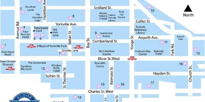 نقشه Bloor یورکویل مترو