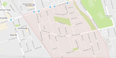نقشه از Carleton Village محله تورنتو