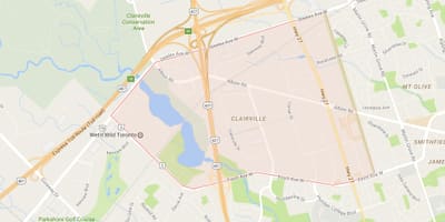نقشه Clairville محله تورنتو