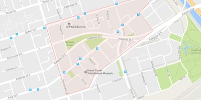 نقشه Corktown محله تورنتو