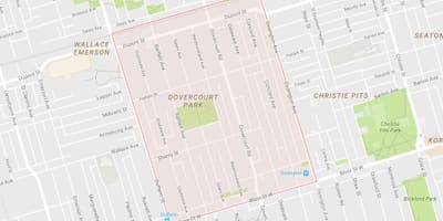 نقشه Dovercourt محله پارک تورنتو