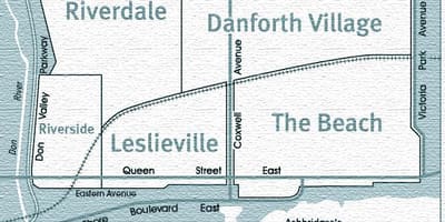 نقشه از East end تورنتو