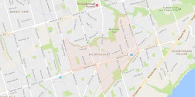 نقشه Eglinton شرق محله تورنتو