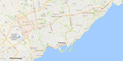 نقشه Rexdale منطقه تورنتو