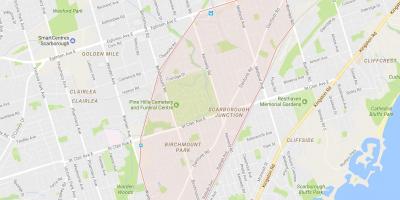 نقشه Scarborough تقاطع محله تورنتو