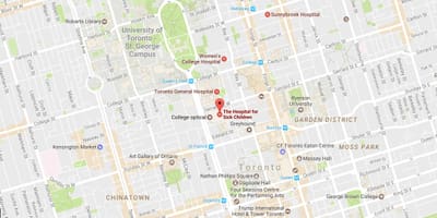 نقشه Sickkids تورنتو