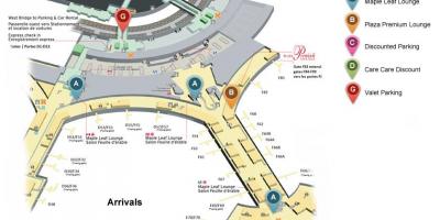 نقشه از Toronto Pearson international airport, ترمینال ورود