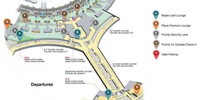 نقشه از Toronto Pearson international airport خروج ترمینال